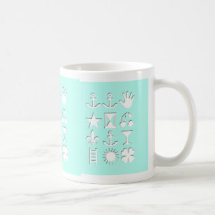 Mug d'amitié des messages codés en bleu