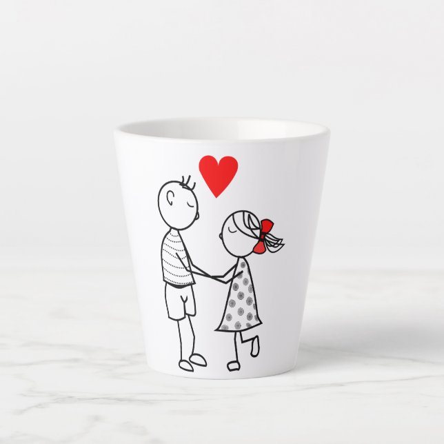 Mug d'amour avec mignon couple (Devant)