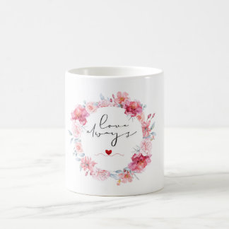 Mug d'amour floral - "Aimez toujours" dans Pastel 