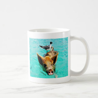 Mug D'amusement fis de mouette de porc de natation de
