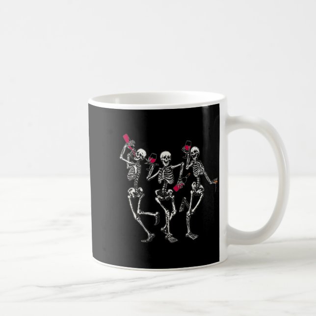 Mug Dancing Skeletons Drinking Wine Lover Funny Hallow (Droite)