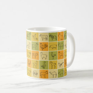 Mug d'animaux de ferme - Conception agricole rusti