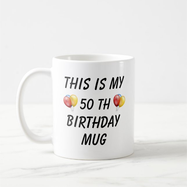 Mug d'anniversaire personnalisé, Mug de café (Gauche)