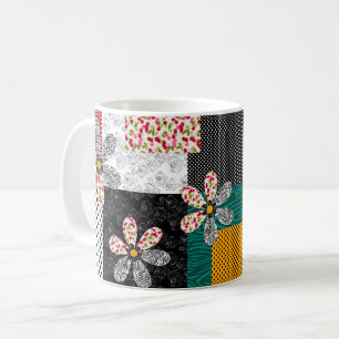 Mug Dans couleurs multicolores patchwork motif rustiqu