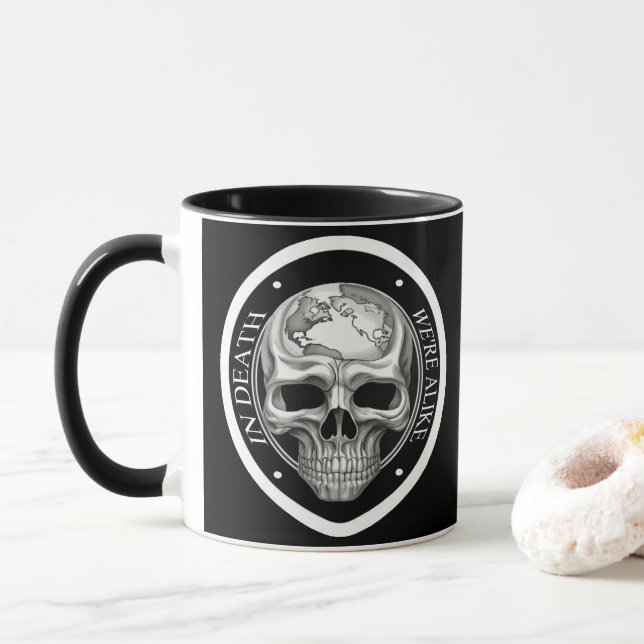 Mug Dans la mort, nous sommes comme (Avec donut)