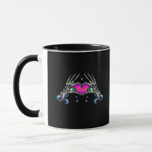 Mug Dans la mort - Squelette Mains de coeur