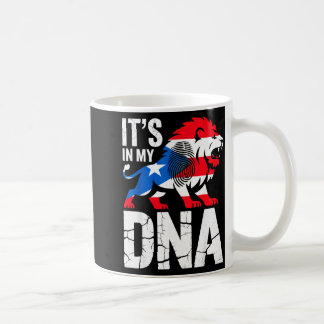 Mug Dans l'ADN rugissant lion à Porto Rico drapeau ric