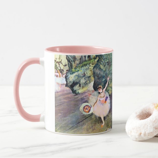 Mug Danseur avec un bouquet de fleurs d'Edgar Degas (Avec donut)