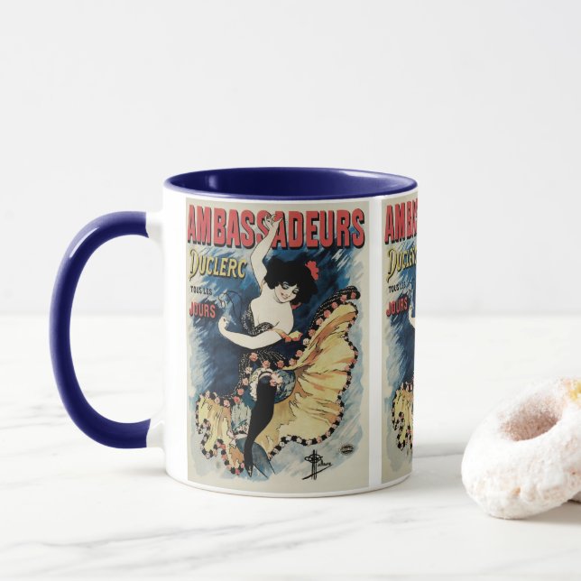Mug Danseur de flamenco Art Nouveau vintage, Ambassade (Avec donut)