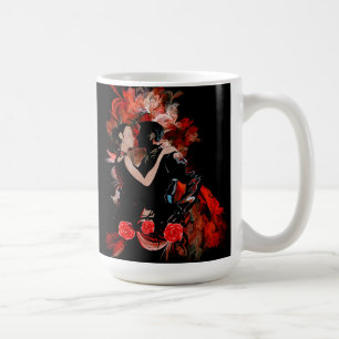 Mug Danseurs de tango romantiques sur la fractale roug