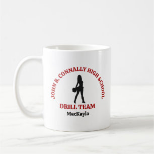 Mug Danseuse de l'équipe de drill de lycée rouge perso
