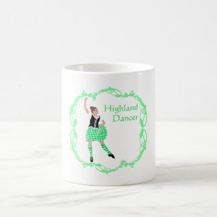 Mug Danseuse des Highlands écossais Nœud celtique Vert