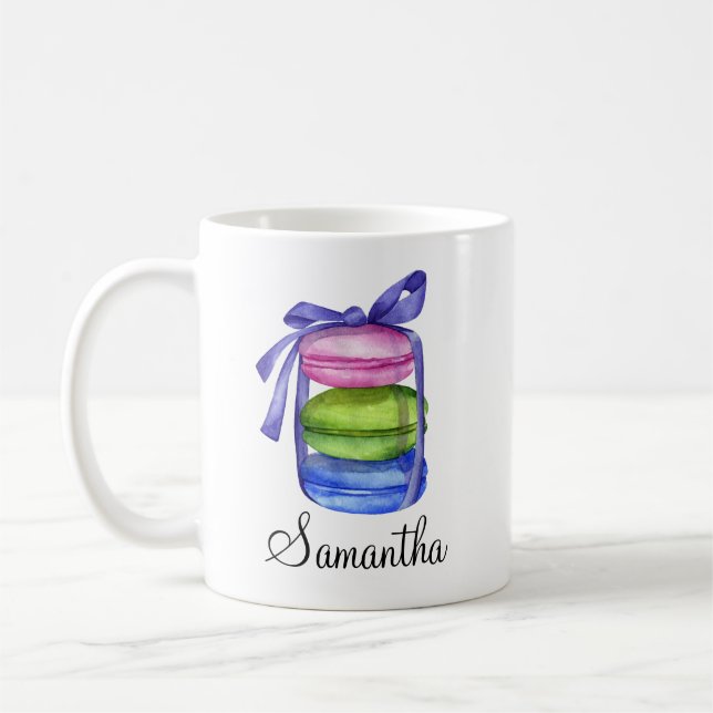 Mug d'aquarelle couleur Macaron personnalisé (Gauche)
