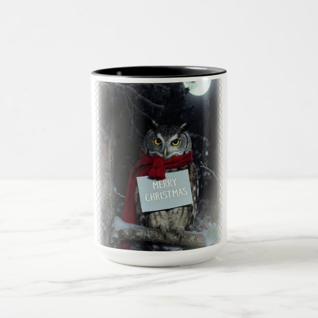Mug Dark Academia Christmas Owl Merry (Centre)