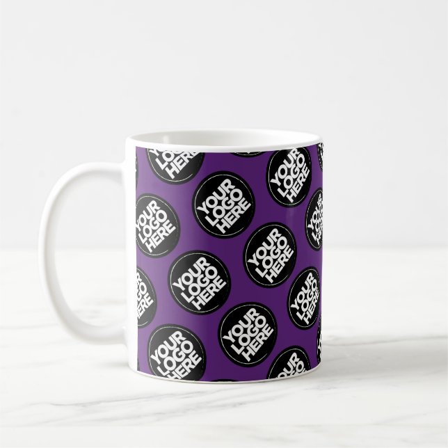 Mug Dark Purple Custom logo business pattern employee (Gauche)