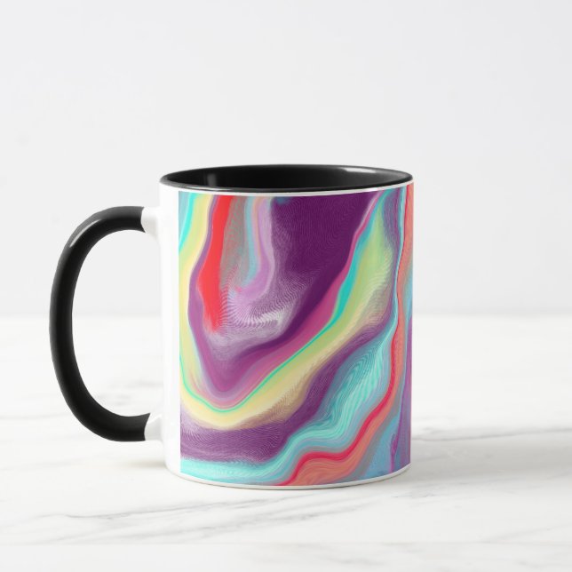 Mug d'art Abstrait violet et bleu (Gauche)