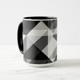 Mug d'art en bloc couleur Abstrait en noir et gris