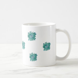 Mug d'art floral turquoise de style peint à la mai