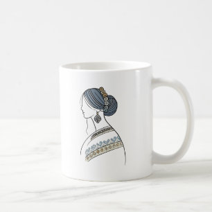 Mug d'art populaire ukrainien   Art linéaire minim