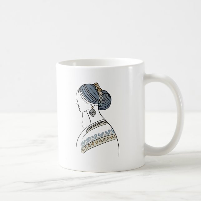 Mug d'art populaire ukrainien | Art linéaire minim (Droite)
