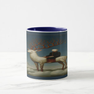 Mug d'art surréaliste Cerf Blanc Céleste