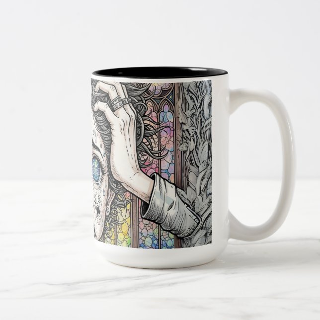 Mug d'art surréaliste psychédélique - Visage émoti (Droit)