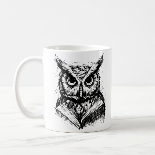 Mug d'art Wise Owl Line (Gauche)