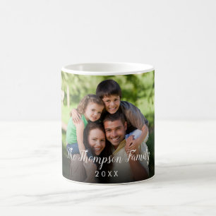 Mug Date du nom du script stylé de la photo personnali