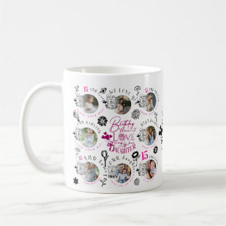 Mug Daughter Birthday Photo Collage Typography 