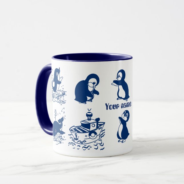Mug Dauphin, baleines et pingouins (Devant gauche)