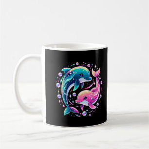Mug Dauphin Océanique Coloré Art Amour Animal Marin Vi