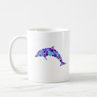 Mug Dauphin Point Coloré Animal Marin Abstrait