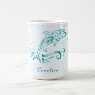 Mug Dauphin turquoise Boug de café personnalisé