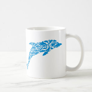 Mug Dauphins bleus formant une forme mignonne de