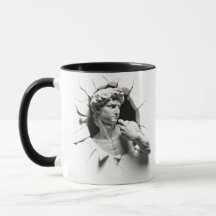 Mug David 3D de Michelangelo regarde hors du trou