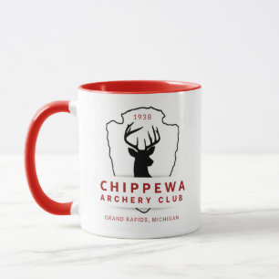 Mug de 11 oz avec accents rouges