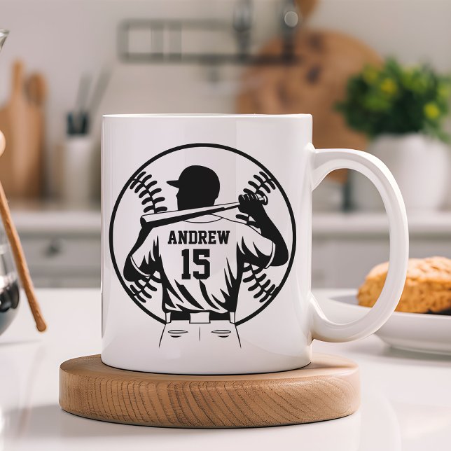 Mug de Baseball Personnalisé, Cadeau pour Papa, En (baseball mug, personalized baseball mug, gift for dad, fathers day mug, baseball lover mug for him)