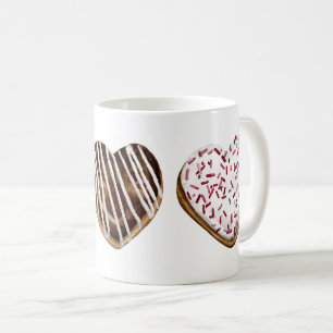 Mug de beigne en forme de coeur