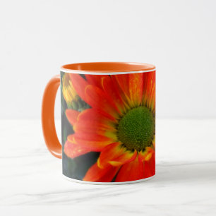 Mug de boisson à fleur orange d'automne