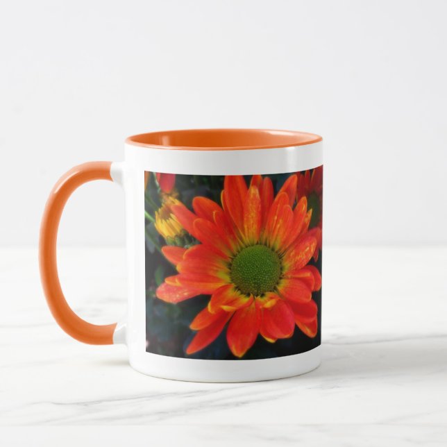 Mug de boisson aux fleurs d'automne orange (Gauche)