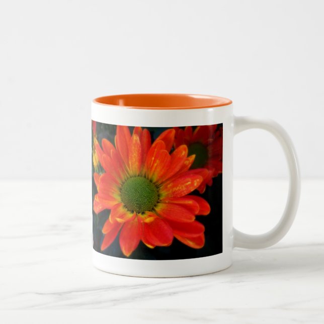 Mug de boisson aux fleurs d'automne orange (Droit)