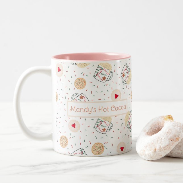 Mug de cacao chaud personnalisé pour fille (Avec donut)