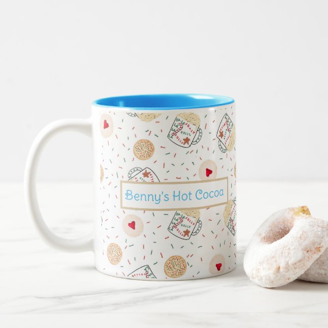 Mug de cacao chaud personnalisé pour garçon (Avec donut)