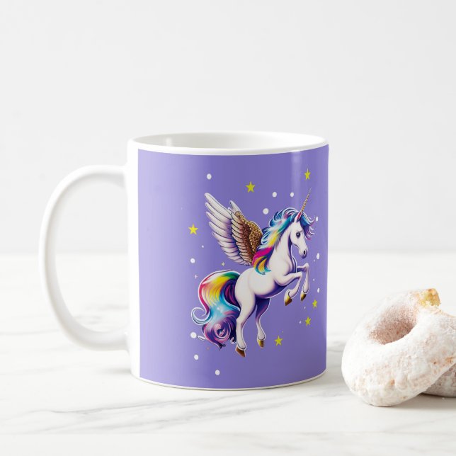 Mug de café à l'arc-en-ciel magique (Avec donut)
