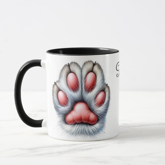 Mug de café à patte de chat drôle (Gauche)