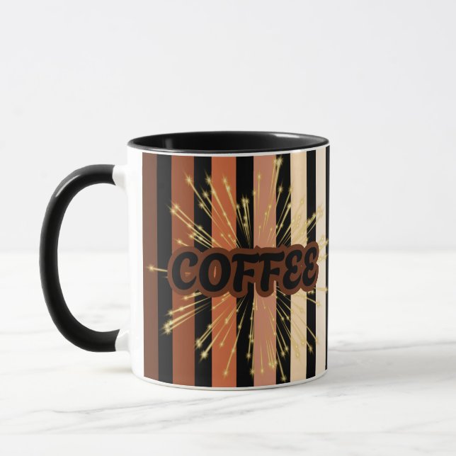 Mug de café à rayures multicolores (Gauche)