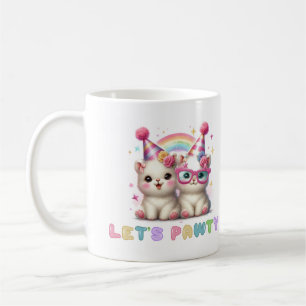 Mug de café Adorables bébés animaux blancs 