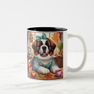 Mug de café avec l'automne St Bernard art