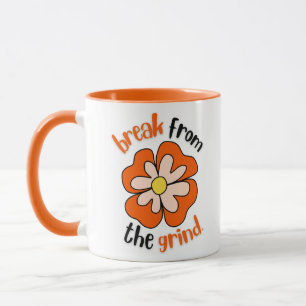 Mug de café BFTG à fleurs orange