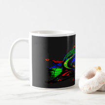 Mug de café blanc avec vaisseau spatial Art 1 D.1